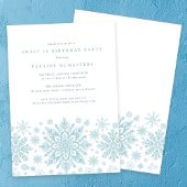 Sweet 16 Party Blue White Snowflake Winter Einladung