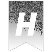 Sweet 16 Party, Chic Black Glitzer & 4 Fotos Wimpelkette (Zweite Fahne)