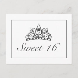 Sweet 16 Party Crown Ankündigung Einladung Postkarte
