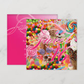 Sweet 16 Party Einladend Candy Pink Einladung (Vorne/Hinten)