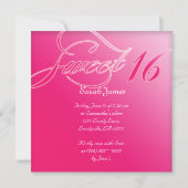 Sweet 16 Party Einladend Candy Pink Einladung (Rückseite)