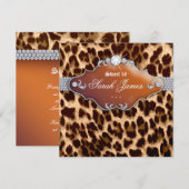 Sweet 16 Party Einladung Leopard Brown Black (Vorne/Hinten)