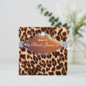 Sweet 16 Party Einladung Leopard Brown Black (Stehend Vorderseite)
