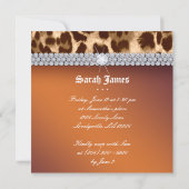 Sweet 16 Party Einladung Leopard Brown Black (Rückseite)