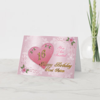 Sweet 16 Party Einladungen Rosa Herzen und Rose