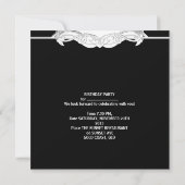 Sweet 16 Party Elegant Schwarz-weiß Leopard Einladung (Rückseite)