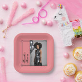 Sweet 16 Party - Foto & Text hinzufügen, Rosa & Sc Pappteller (Party)