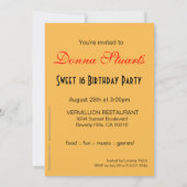 Sweet 16 Party Glitzer Stiletto Purse & Lipstick Einladung (Rückseite)