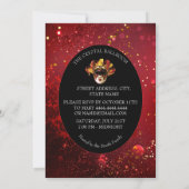 Sweet 16 Party Gold Masquerade Maske Einladung (Rückseite)