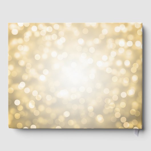 Sweet 16 Party Guestbook Gold Glitzer Lights Gästebuch (Rückseite)