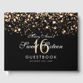 Sweet 16 Party Guestbook Midnight Glam Gold Gästebuch (Vorderseite)
