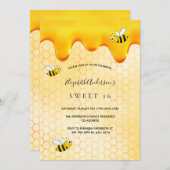 Sweet 16 Party Honigwabenkraub Einladung (Vorne/Hinten)