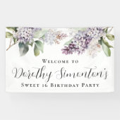 Sweet 16 Party Lila Lilac Spring Blume Willkommen Banner (Horizontal)