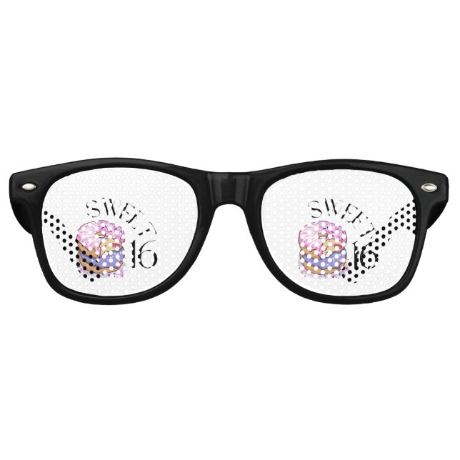 Sweet 16 Party Retro Sonnenbrille (Vorderseite)