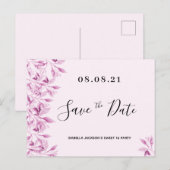 Sweet 16 Party Rosa Blüten Save the Date Postkarte (Vorne/Hinten)