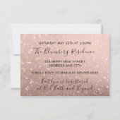Sweet 16. Party Rose Gold Glitzer Brautparty Einladung (Rückseite)