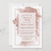 Sweet 16 Party Rose Gold Glitzer & Elegantes Scrip Einladung (Vorderseite)