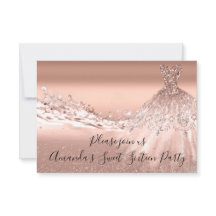 Sweet 16. Party Rose Gold Glitzer Ocean Bridal