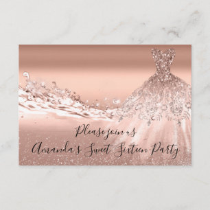 Sweet 16. Party Rose Gold Glitzer Ocean Bridal Einladung