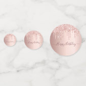 Sweet 16 Party Rose Gold Glitzer Tropfen pink Konfetti (Rückseiten)