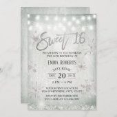 Sweet 16 Party Rustikale Winterschneeflocken Einladung (Vorne/Hinten)