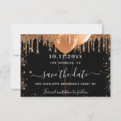 Sweet 16 Party schwarze Goldballons Save The Date (Vorderseite)