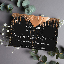 Sweet 16 Party schwarze Goldballons Save The Date