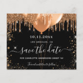 Sweet 16 Party schwarzes Gold Save the Date Flyer (Vorne)