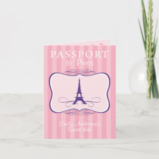 Sweet 16. Passport-Einladung Einladung