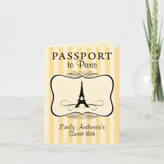 Sweet 16. Passport-Einladung Einladung