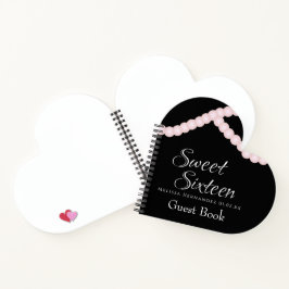 Sweet 16 Pearl Strands Guest Heart Notizblock