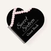 Sweet 16 Pearl Strands Guest Heart Notizblock (Vorderseite)