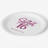 Sweet 16 Personalisiert Paper Pappteller (Schrägansicht)