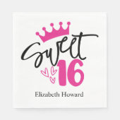 Sweet 16 Personalisiert Paper Serviette (Vorderseite)