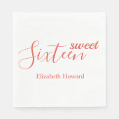 Sweet 16 Personalisiert Paper Serviette (Vorderseite)
