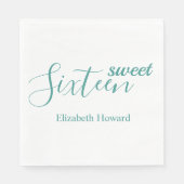 Sweet 16 Personalisiert Paper Serviette (Vorderseite)