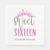 Sweet 16 Personalisiert Paper Serviette (Vorderseite)