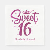 Sweet 16 Personalisiert Paper Serviette (Vorderseite)