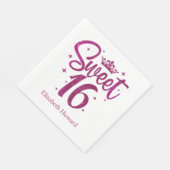 Sweet 16 Personalisiert Paper Serviette (Ecke)