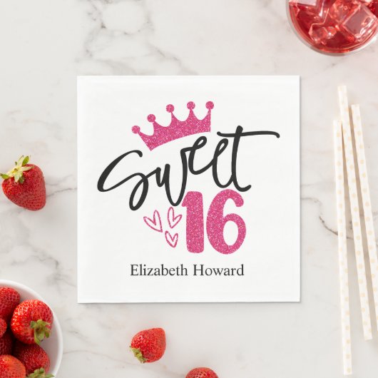 Sweet 16 Personalisiert Paper Serviette (Beispiel)