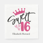 Sweet 16 Personalisiert Paper Serviette (Vorderseite)