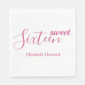 Sweet 16 Personalisiert Paper Serviette (Vorderseite)