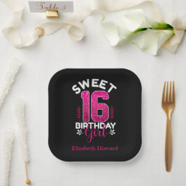 Sweet 16 Personalisiert Pappteller