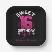 Sweet 16 Personalisiert Pappteller (Vorderseite)