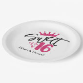 Sweet 16 Personalisiert Pappteller (Schrägansicht)