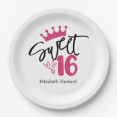 Sweet 16 Personalisiert Pappteller (Vorderseite)
