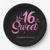 Sweet 16 Personalisiert Pappteller (Vorderseite)