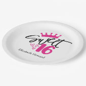 Sweet 16 Personalisiert Pappteller (Schrägansicht)
