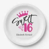 Sweet 16 Personalisiert Pappteller (Vorderseite)
