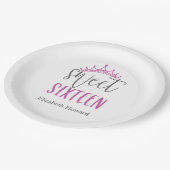 Sweet 16 Personalisiert Pappteller (Schrägansicht)
